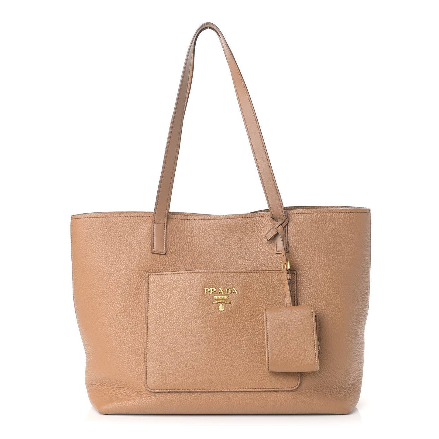 Vitello Daino Pocket Shopping Tote Cammeo