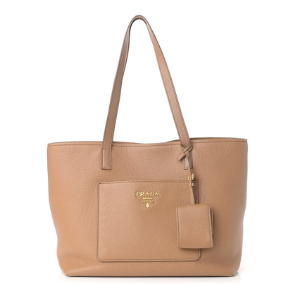 Prada Vitello Daino Pocket Shopping Tote Cammeo 1 of 12