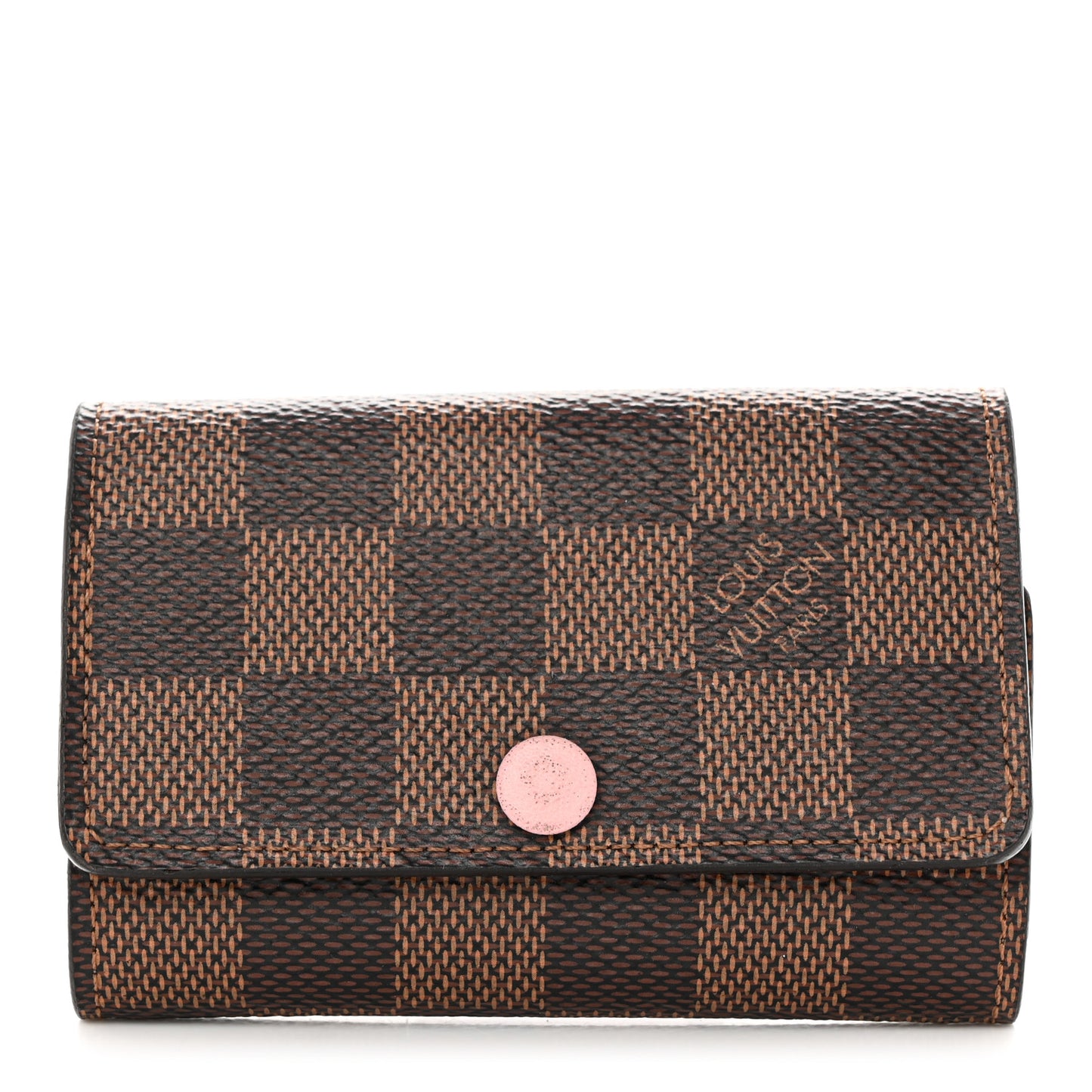 Damier Ebene Multicles 6 Key Holder Rose Ballerine