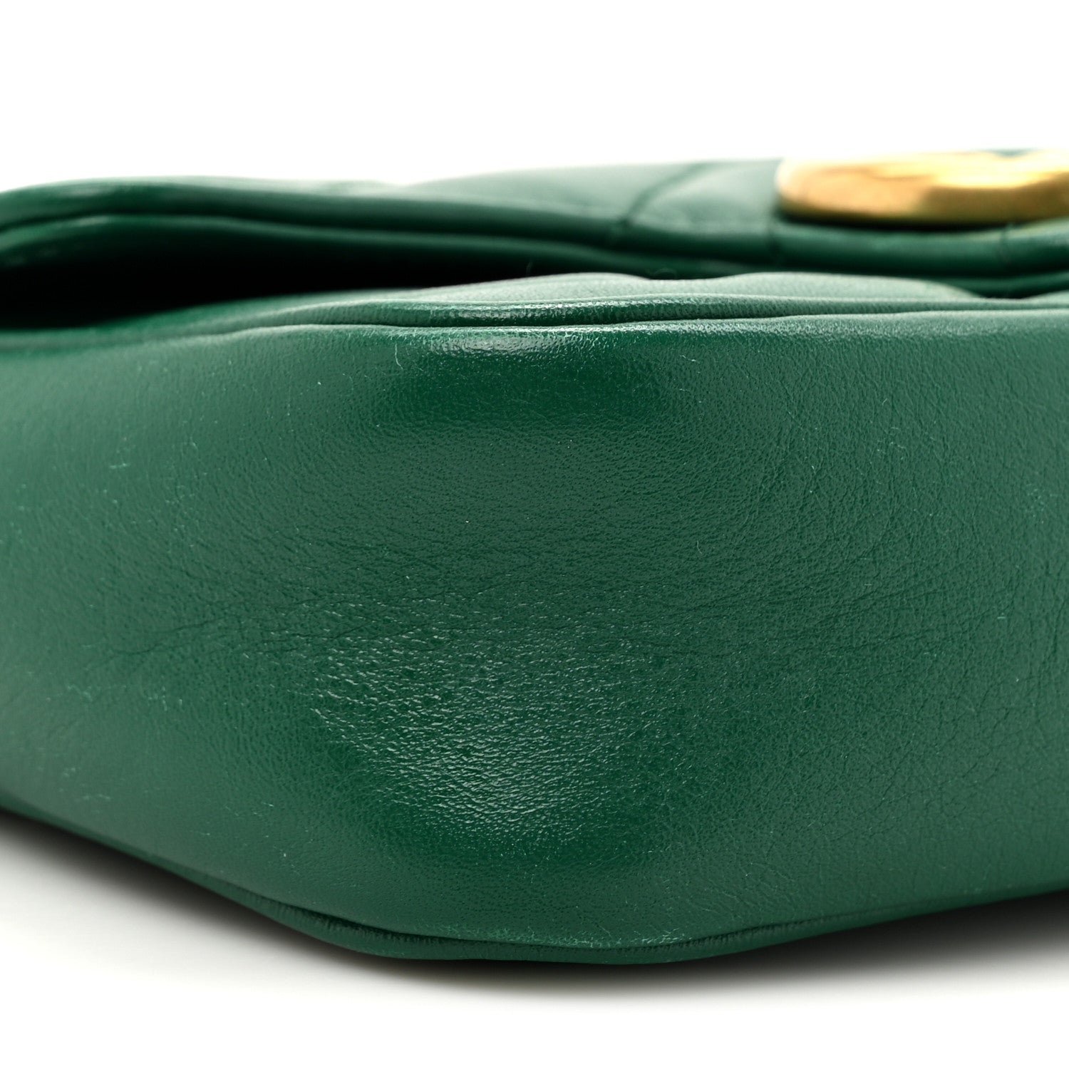 Gucci Calfskin Matelasse Super Mini GG Marmont Shoulder Bag Emerald Green 10 of 18