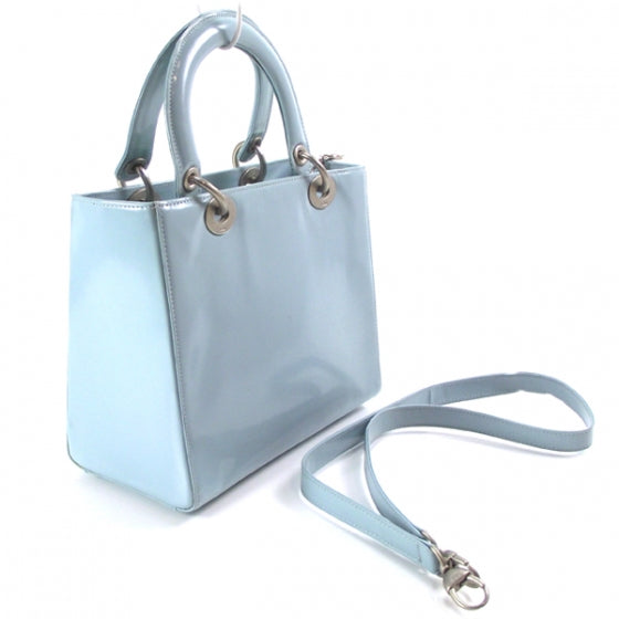 Christian Dior Patent Medium Lady Dior Blue 3 of 10