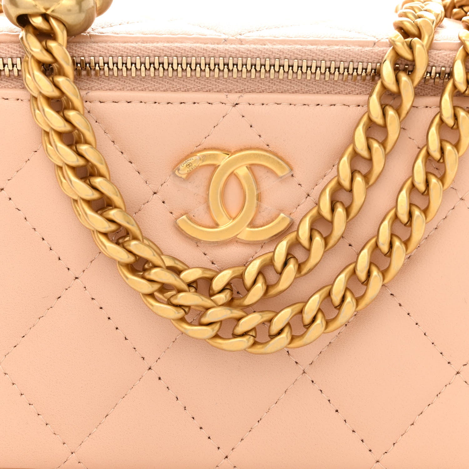 Chanel Lambskin Quilted Sweet Camellia Small Vanity Case With Chain Pink 8 of 15