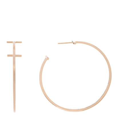 Tiffany 18K Rose Gold Extra Large T Wire Hoop Earrings 1 of 4