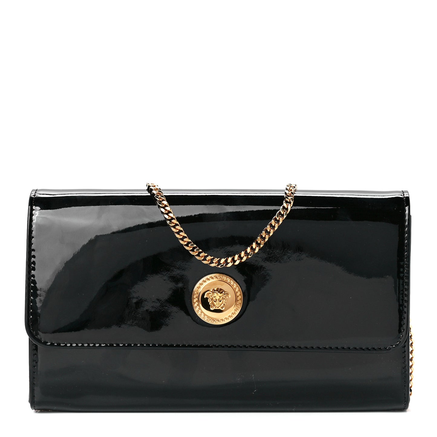 Patent Medusa Clutch With Chain Black