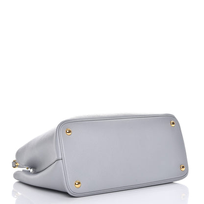 Prada Saffiano Cuir Large Double Bag Granito Acquamarina 5 of 10