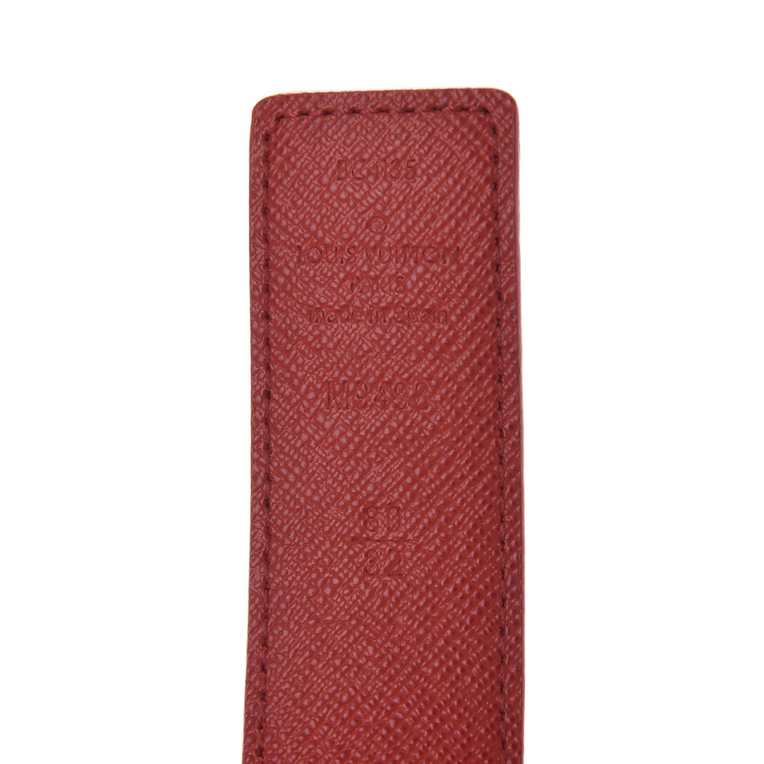 Louis Vuitton Calfskin Monogram LV Initiales Reversible Belt 80 32 Red 5 of 6