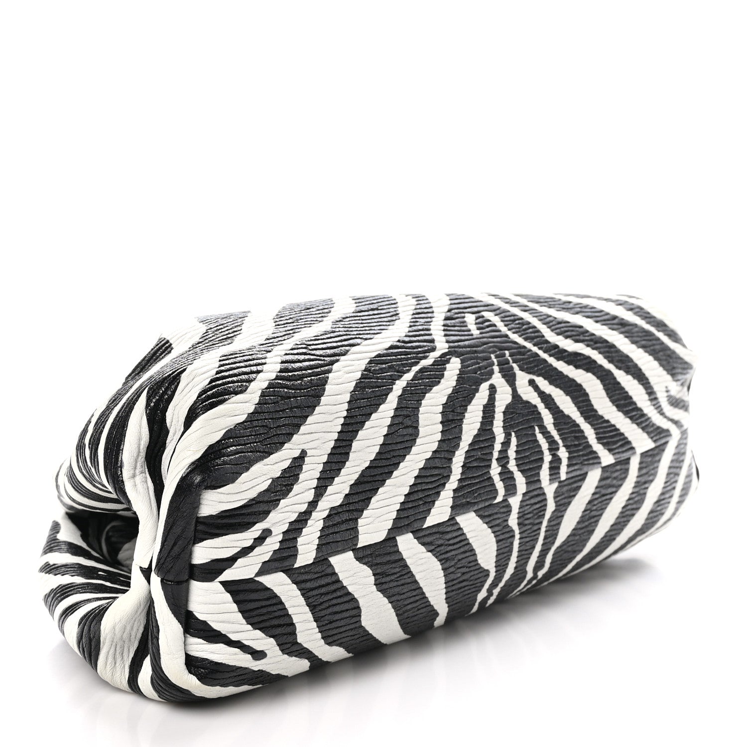 Bottega Veneta Nappa Zebra Print The Pouch Oversized Clutch White Black 4 of 10