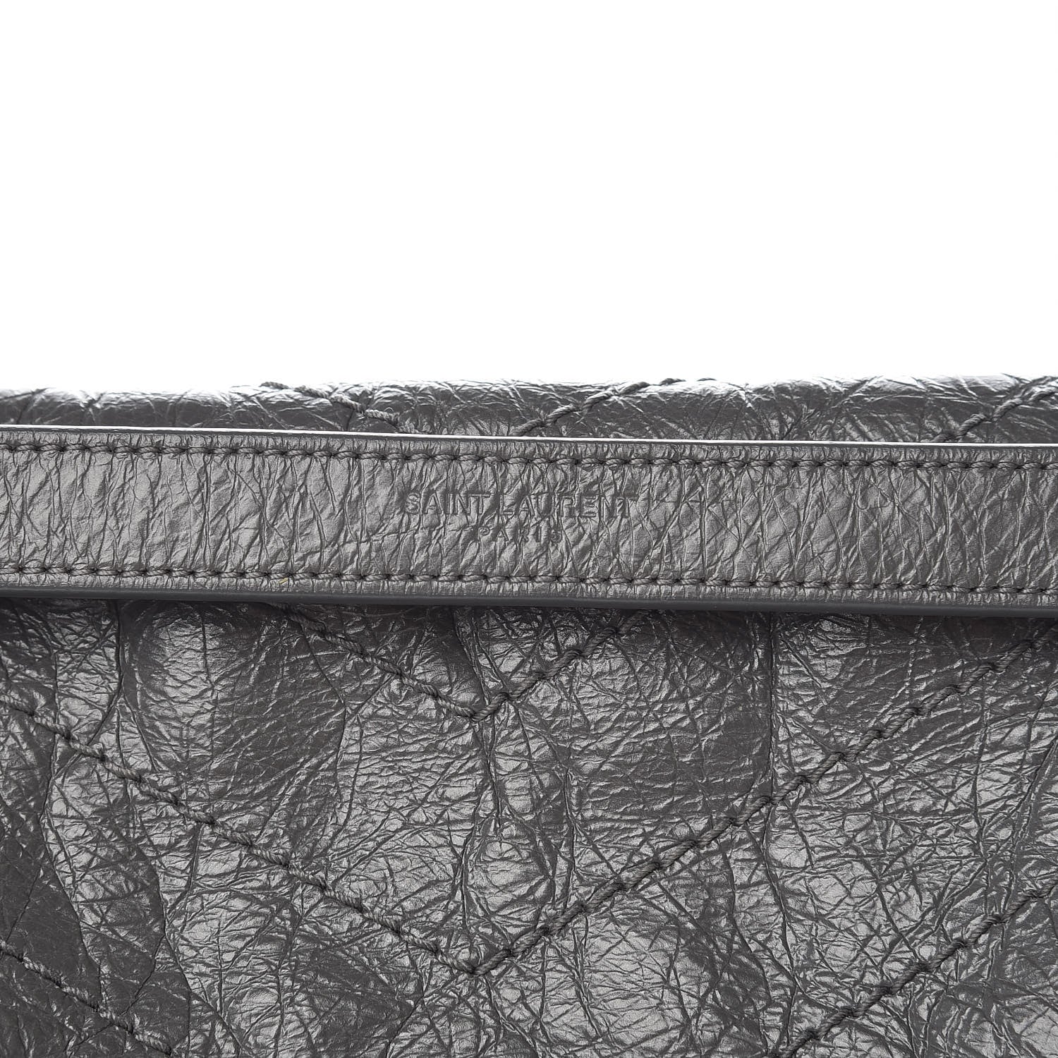 Saint Laurent Crinkled Calfskin Matelasse Monogram Large Niki Chain Satchel Storm 10 of 14