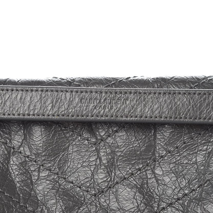 Saint Laurent Crinkled Calfskin Matelasse Monogram Large Niki Chain Satchel Storm 10 of 14