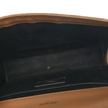 Saint Laurent Grain De Poudre Textured Mixed Matelasse Medium Triquilt Monogram Satchel Dark Beige 5 of 8
