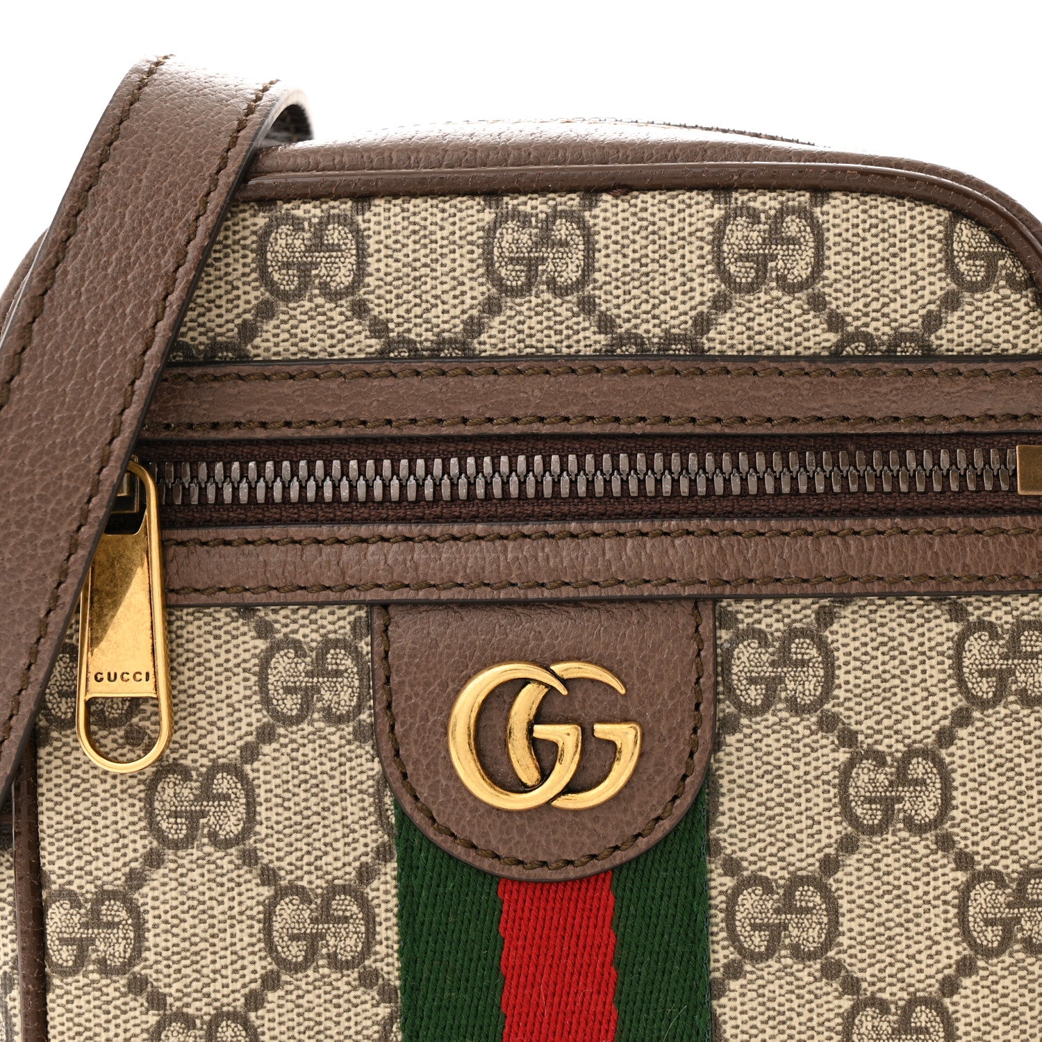Gucci GG Supreme Monogram Web Mini Ophidia Messenger Brown 8 of 10