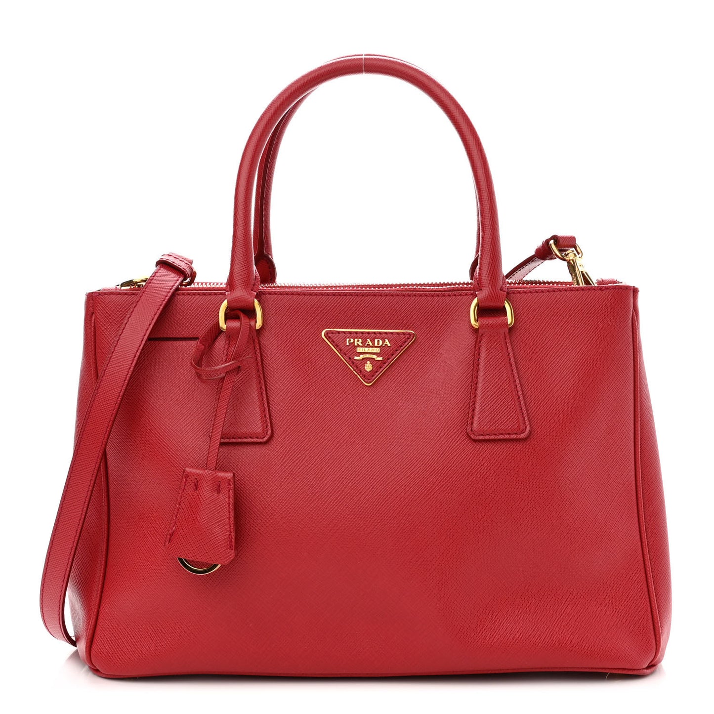 Saffiano Small Galleria Double Zip Tote Fuoco