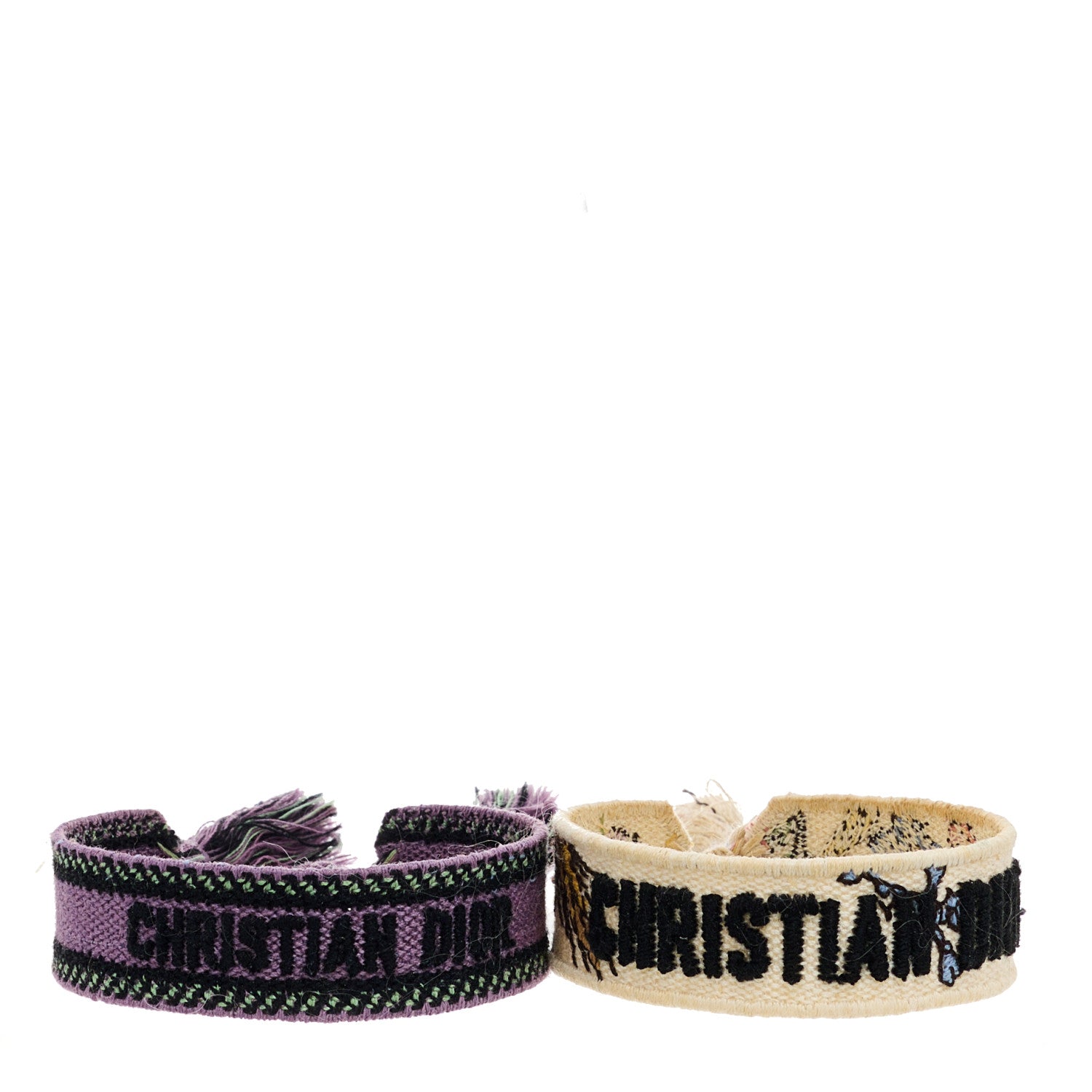 Christian Dior Woven Cotton J'Adior Friendship Bracelet Set Purple White 1 of 6