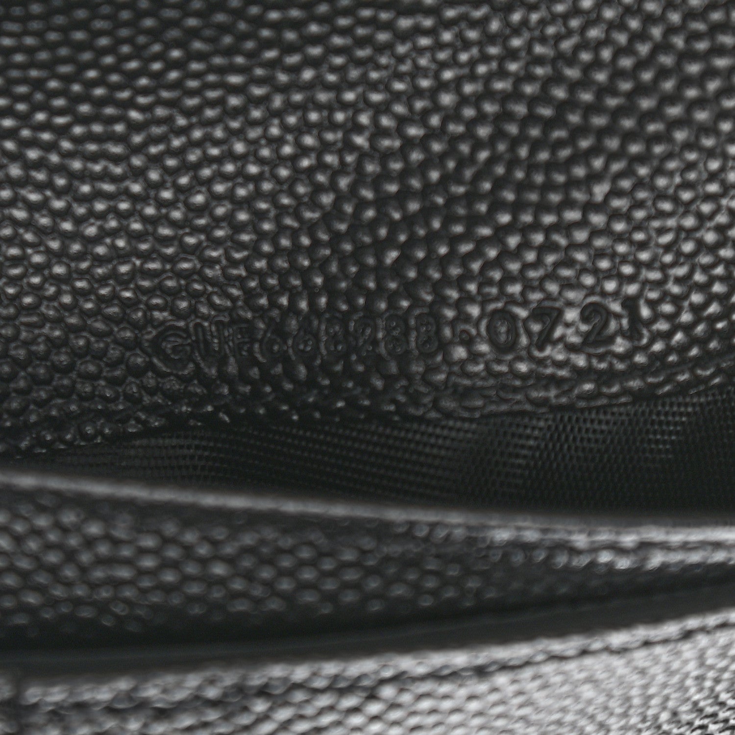 Saint Laurent Grain De Poudre Matelasse Chevron Monogram Compact Zip Around Wallet Black 9 of 10