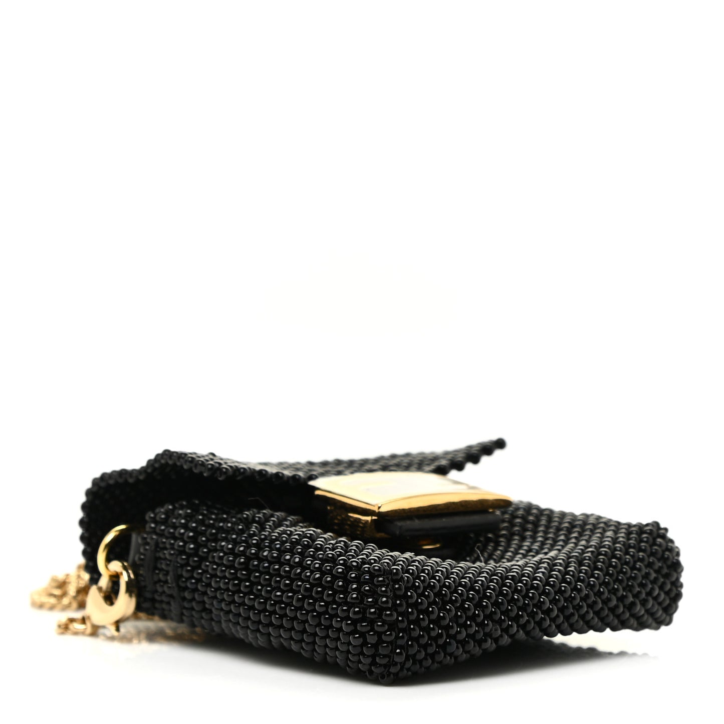 Glass Vitello King Beaded Mini Pico Baguette Charm Black