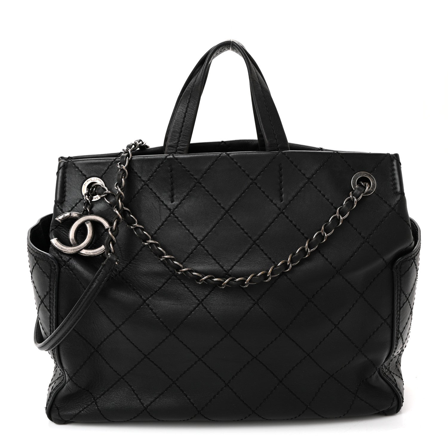 Chanel Calfskin CC Pocket Tote Black 1 of 12