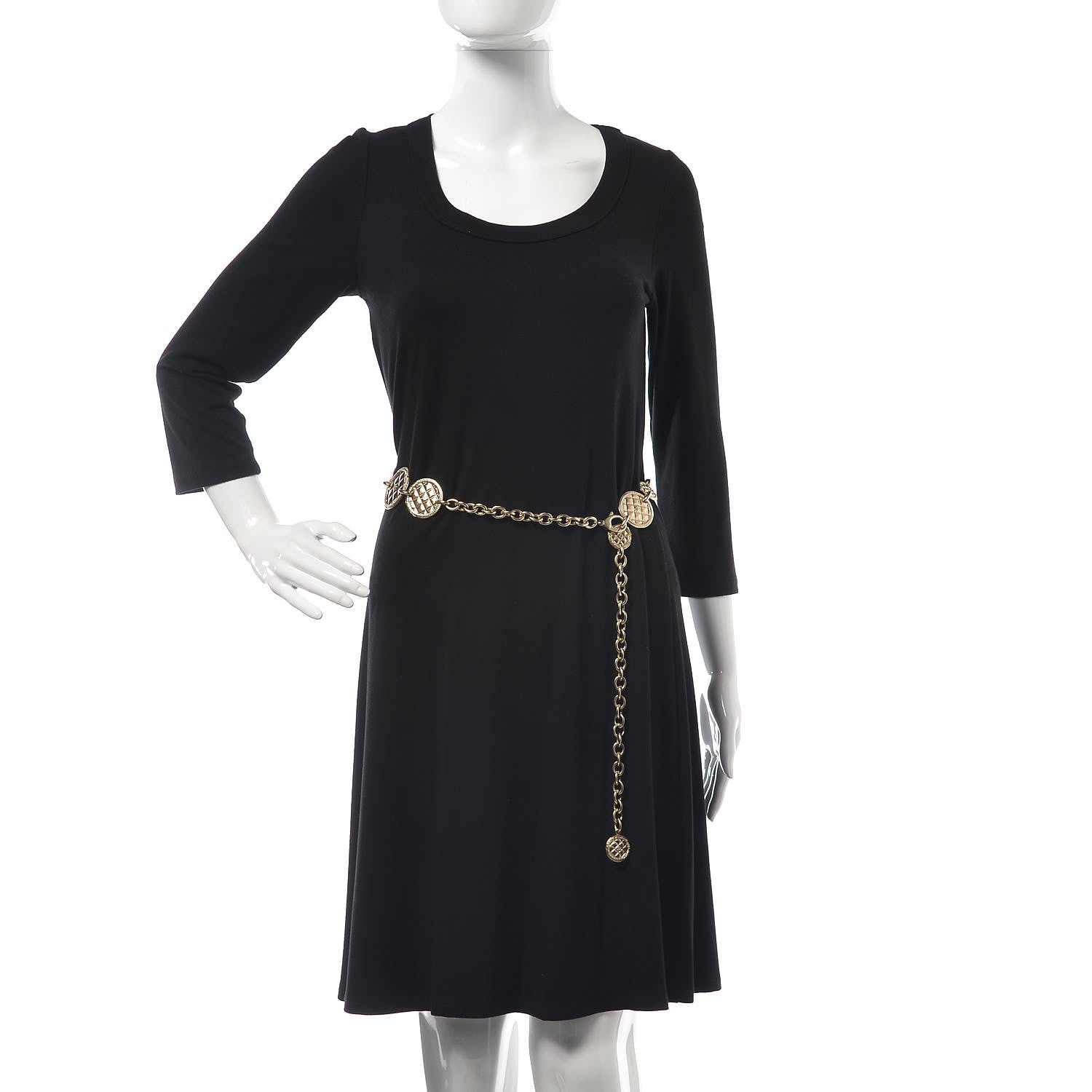 Chanel Quilted Medallion Chain Belt Necklace 90 Gold 2 of 7
