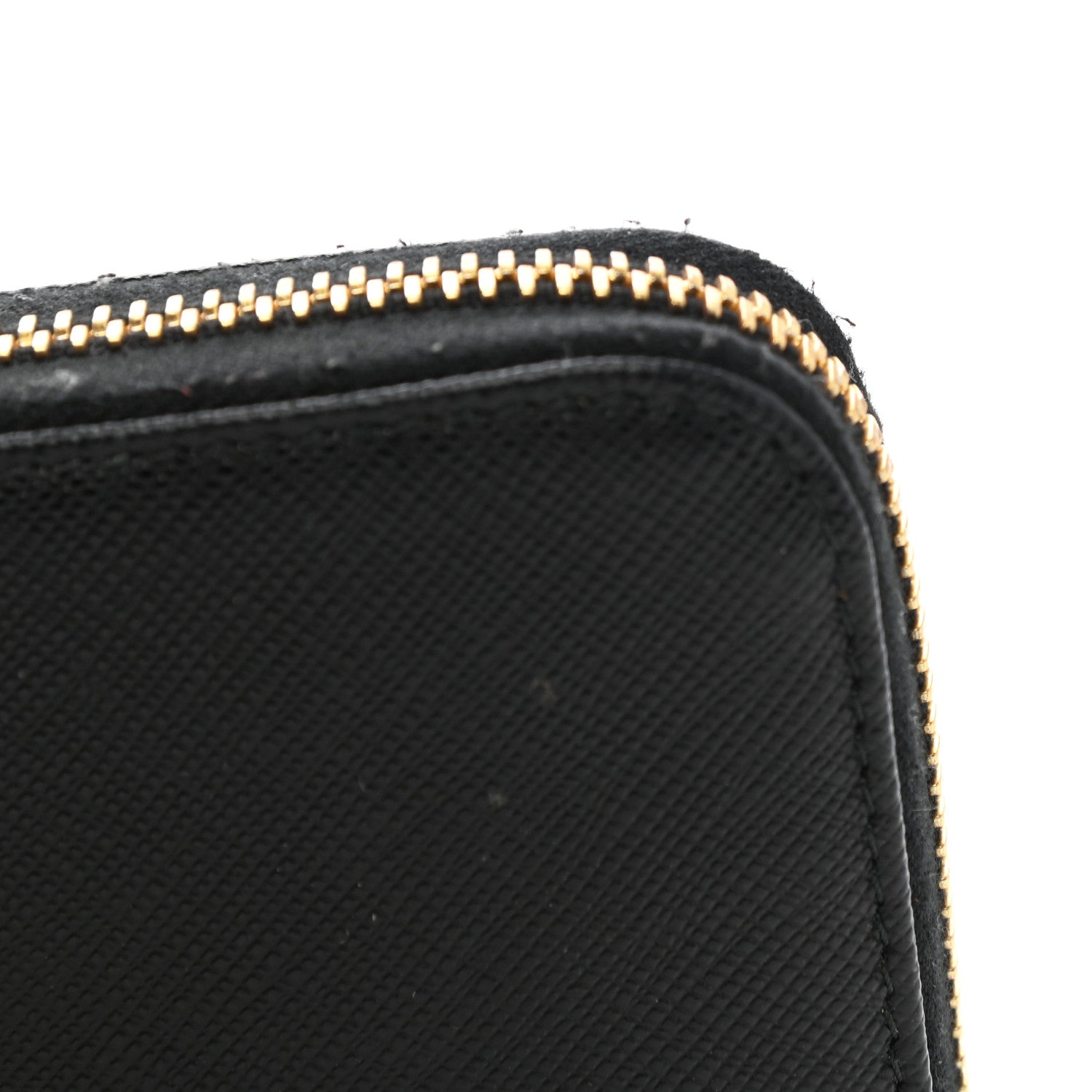 Prada Saffiano Metal Zip Around Wallet Black 10 of 13