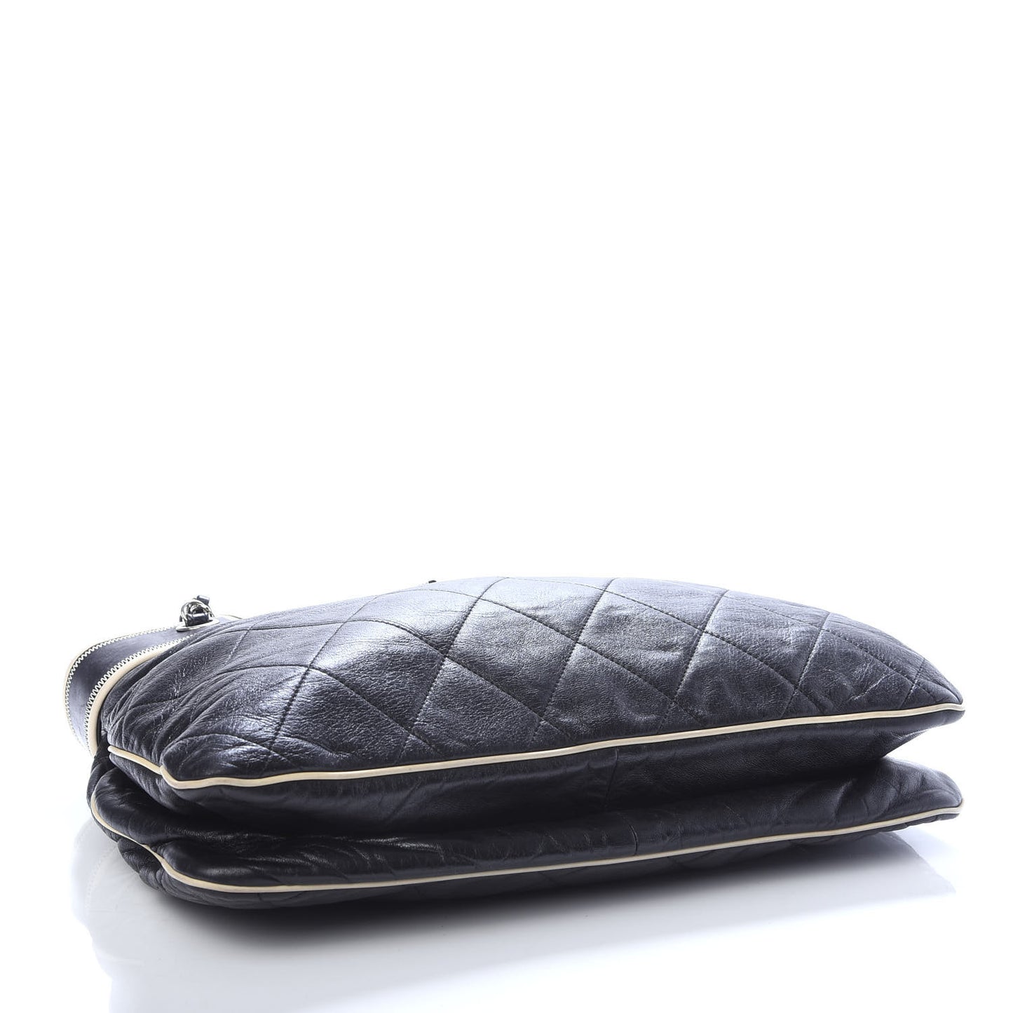 Lambskin Quilted North South Tote Black
