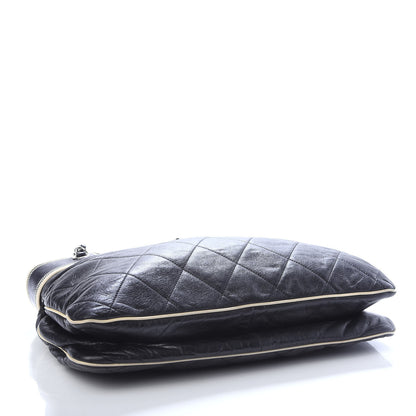 Chanel Lambskin Quilted North South Tote Black 4 of 11