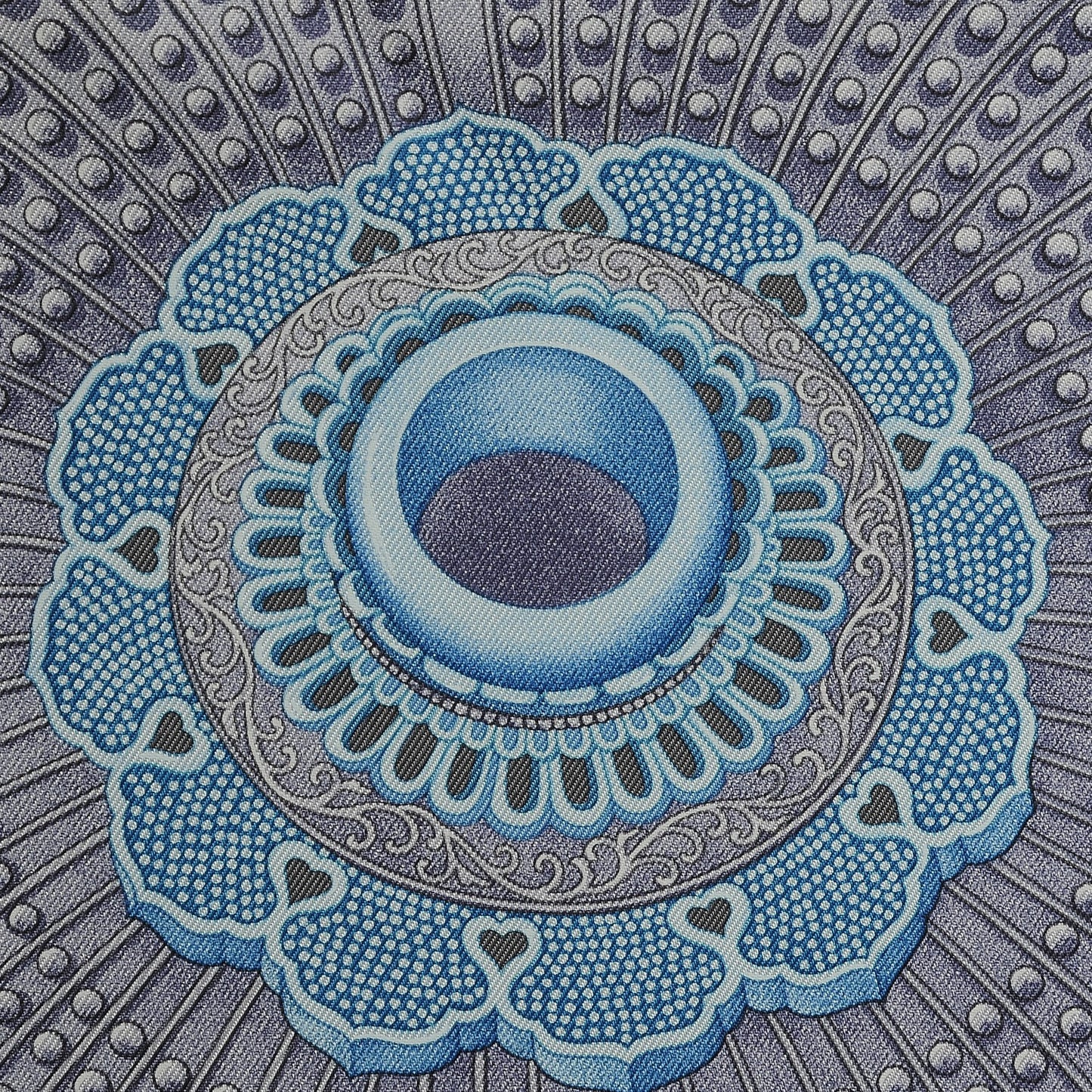 Silk Parures de Samouraïs Scarf 90 Marine Rose Bleu Glacier