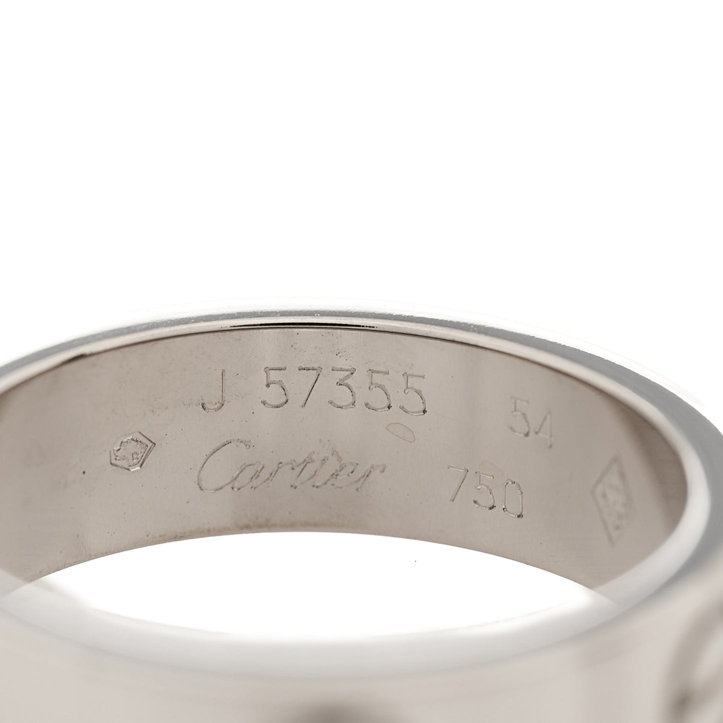 18K White Gold 5.5mm LOVE Ring 54 6.75