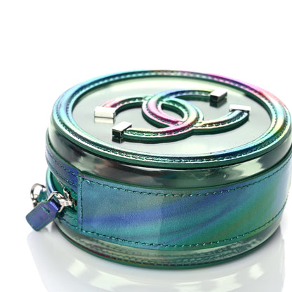 Chanel PVC Calfskin Lambskin Quilted Round Filigree Clutch With Chain Green 8 of 10