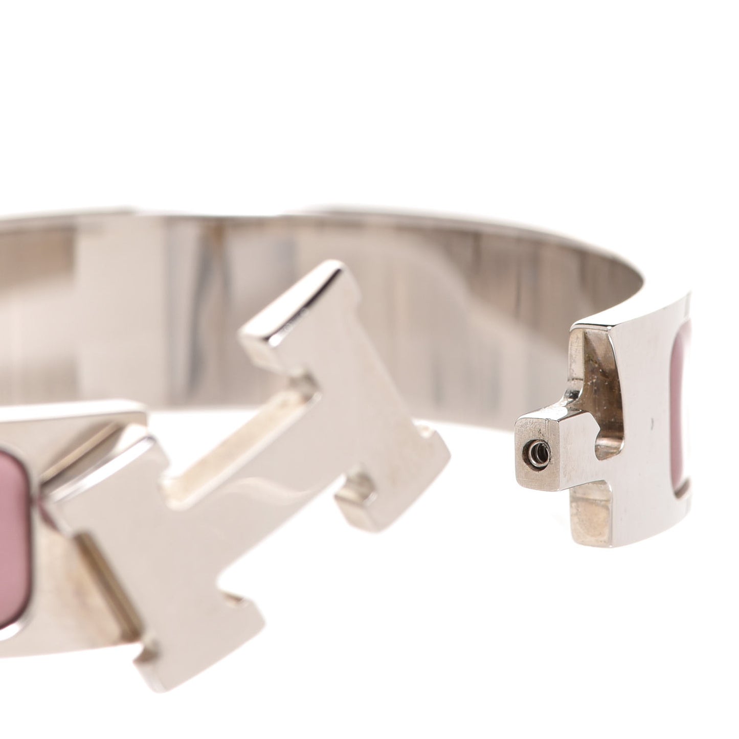 Enamel Narrow Clic Clac H Bracelet PM Bois De Rose