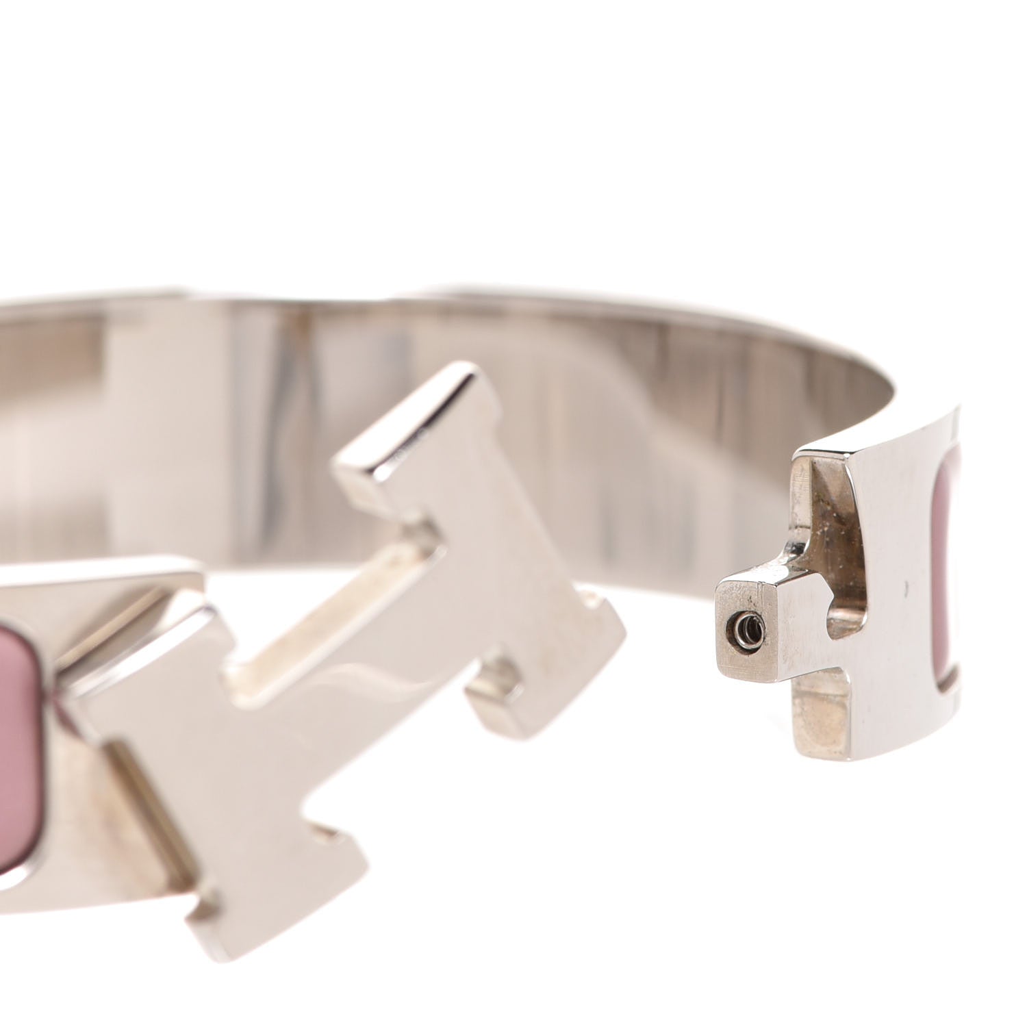 Hermes Enamel Narrow Clic Clac H Bracelet PM Bois De Rose 4 of 6