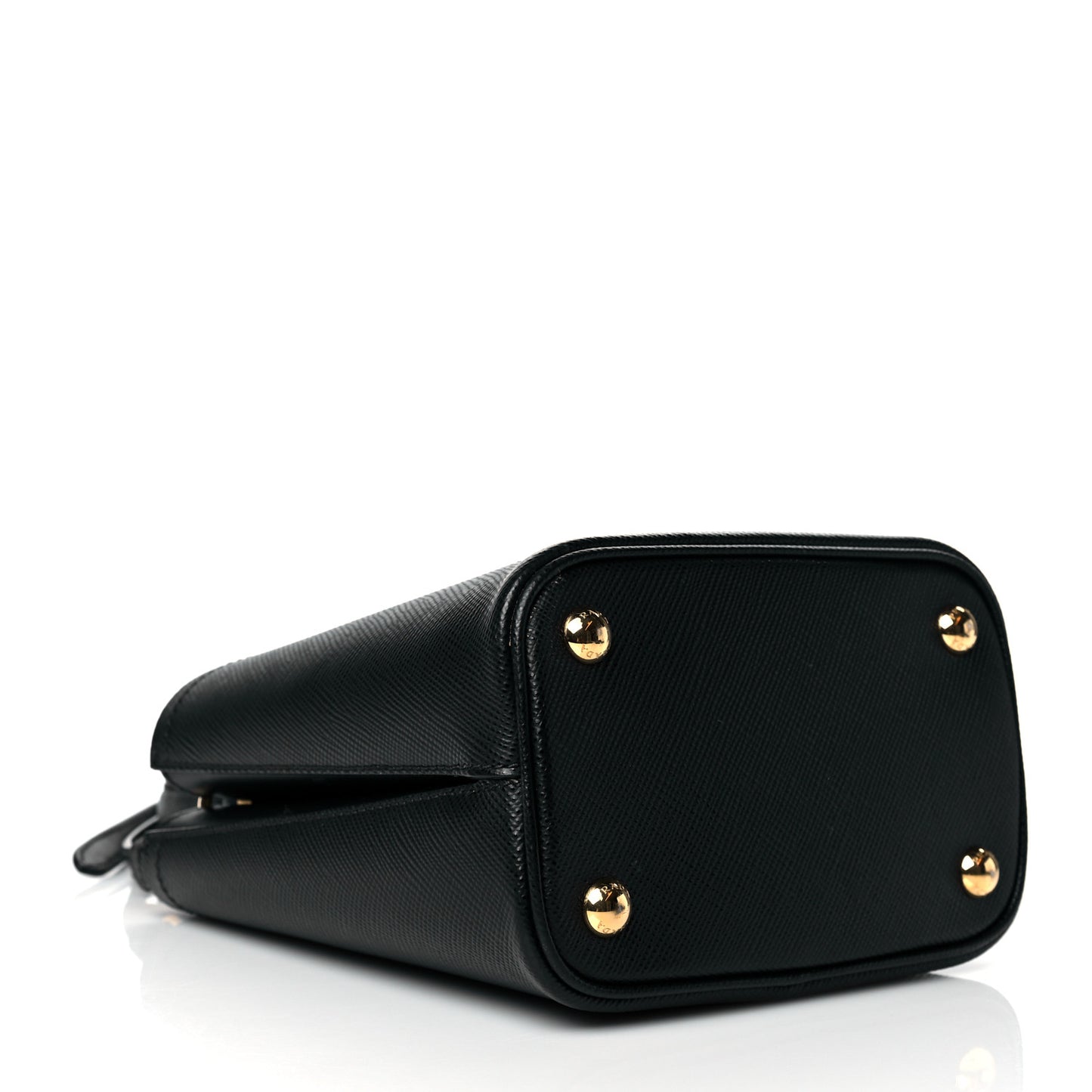 Saffiano Cuir Small Panier Bucket Bag Black Fuoco