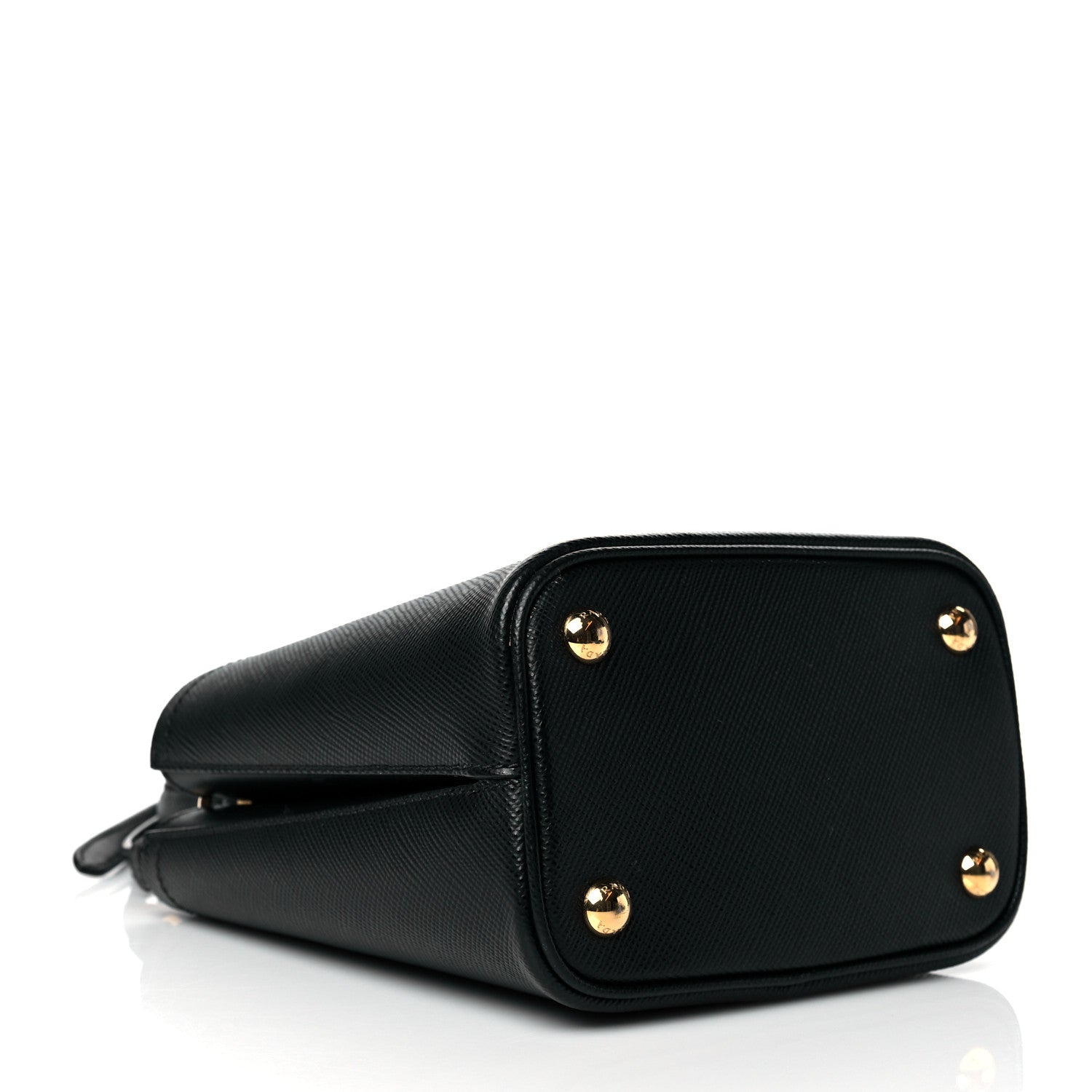 Prada Saffiano Cuir Small Panier Bucket Bag Black Fuoco 4 of 10