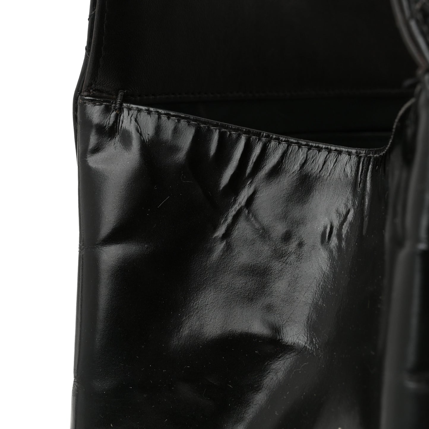 Patent Quilted Grand Shopping Tote GST Black