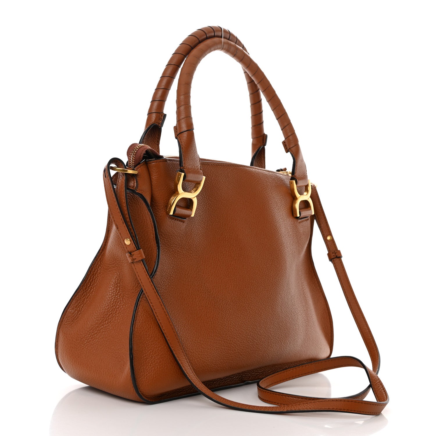 Chloe Calfskin Medium Marcie Satchel Tan 3 of 12