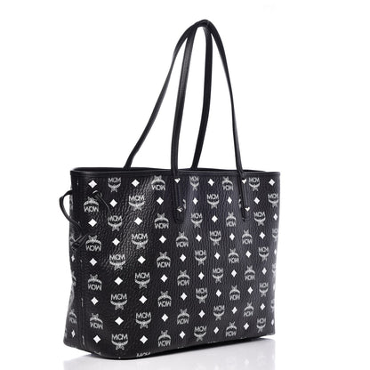 MCM Visetos Medium Reversible Shopper Tote Black 6 of 16