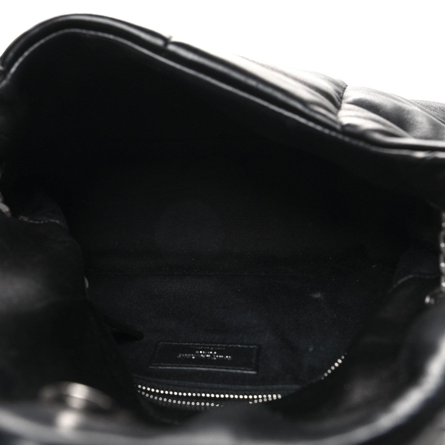 Saint Laurent Lambskin Quilted Small Loulou Puffer Monogram Chain Satchel Black 5 of 11