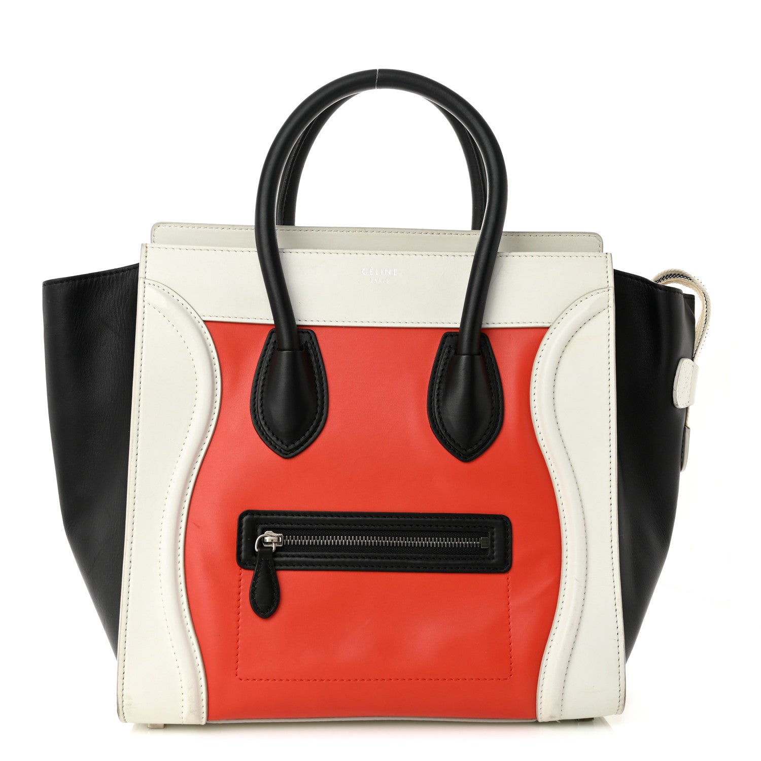 Celine Smooth Calfskin Mini Tri-Color Luggage Vermillion 1 of 11