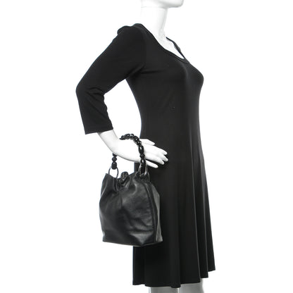 Christian Dior Calfskin Maris Pearl Beaded Mini Tote Black 2 of 10