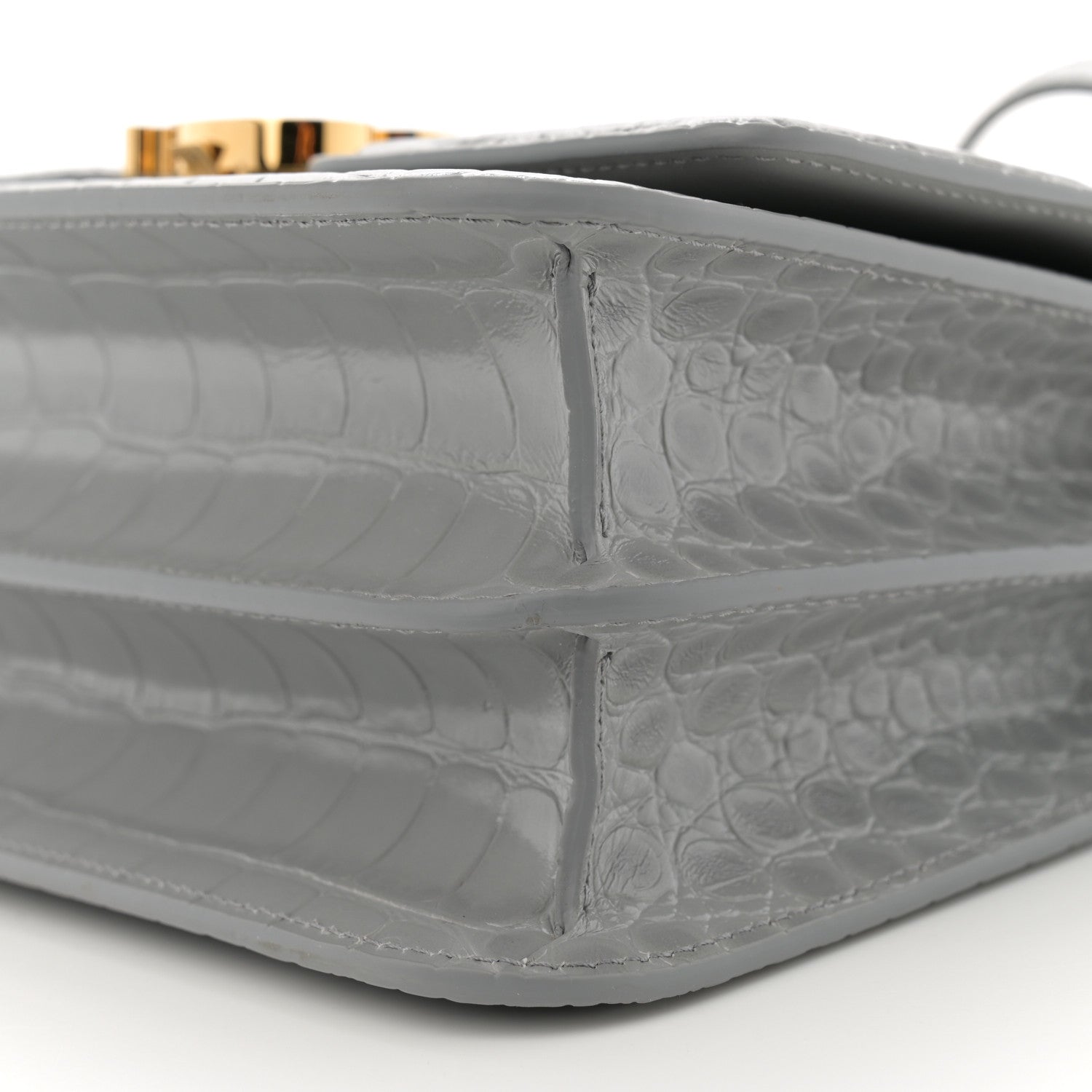 Burberry Crocodile Embossed Small TB Bag Cloud Grey 10 of 10