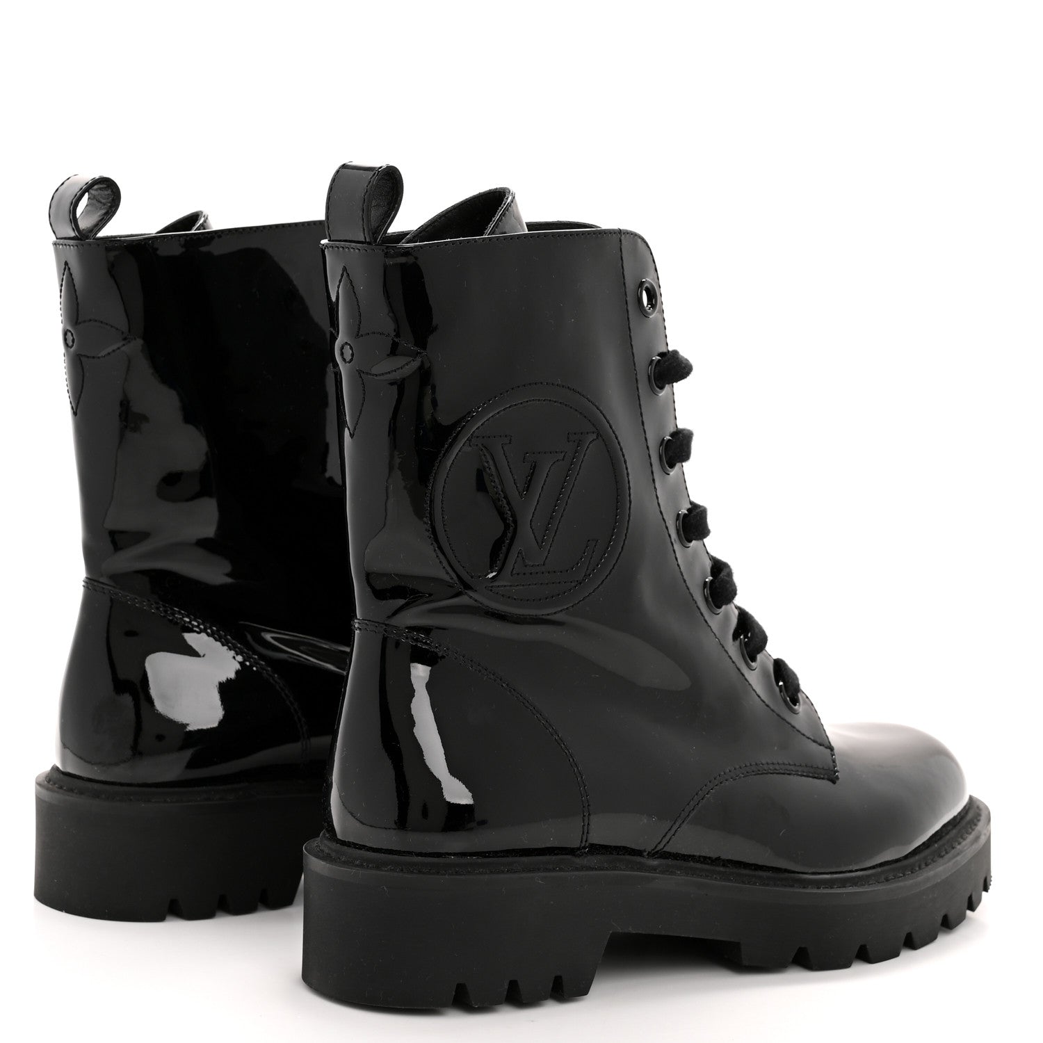 Louis Vuitton Patent Territory Ranger Boots 39 Black 5 of 9