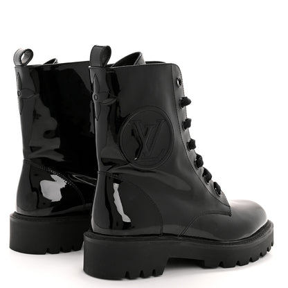 Louis Vuitton Patent Territory Ranger Boots 39 Black 5 of 9
