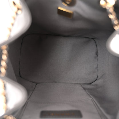 Chanel Lambskin Quilted Small Duma Drawstring Backpack Grey 5 of 11