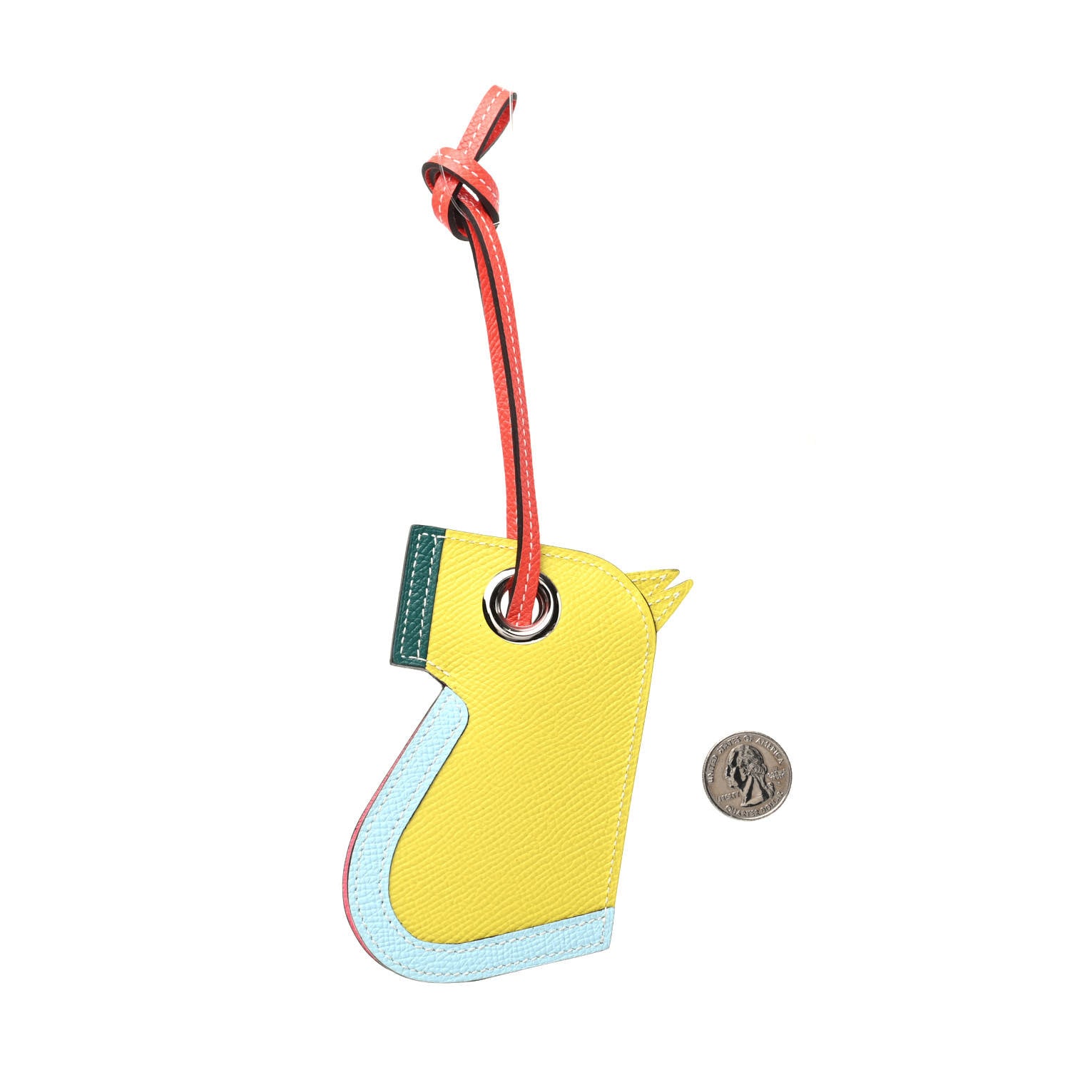 Hermes Epsom Camail Key Holder Lime Malachite Rose Azalee 2 of 5