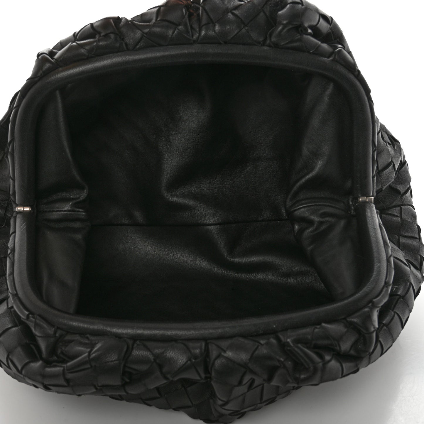 Nappa Maxi Intreccio The Pouch Oversized Clutch Black