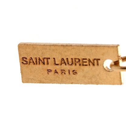 Saint Laurent Metal Military Tag Necklace Gold 6 of 7