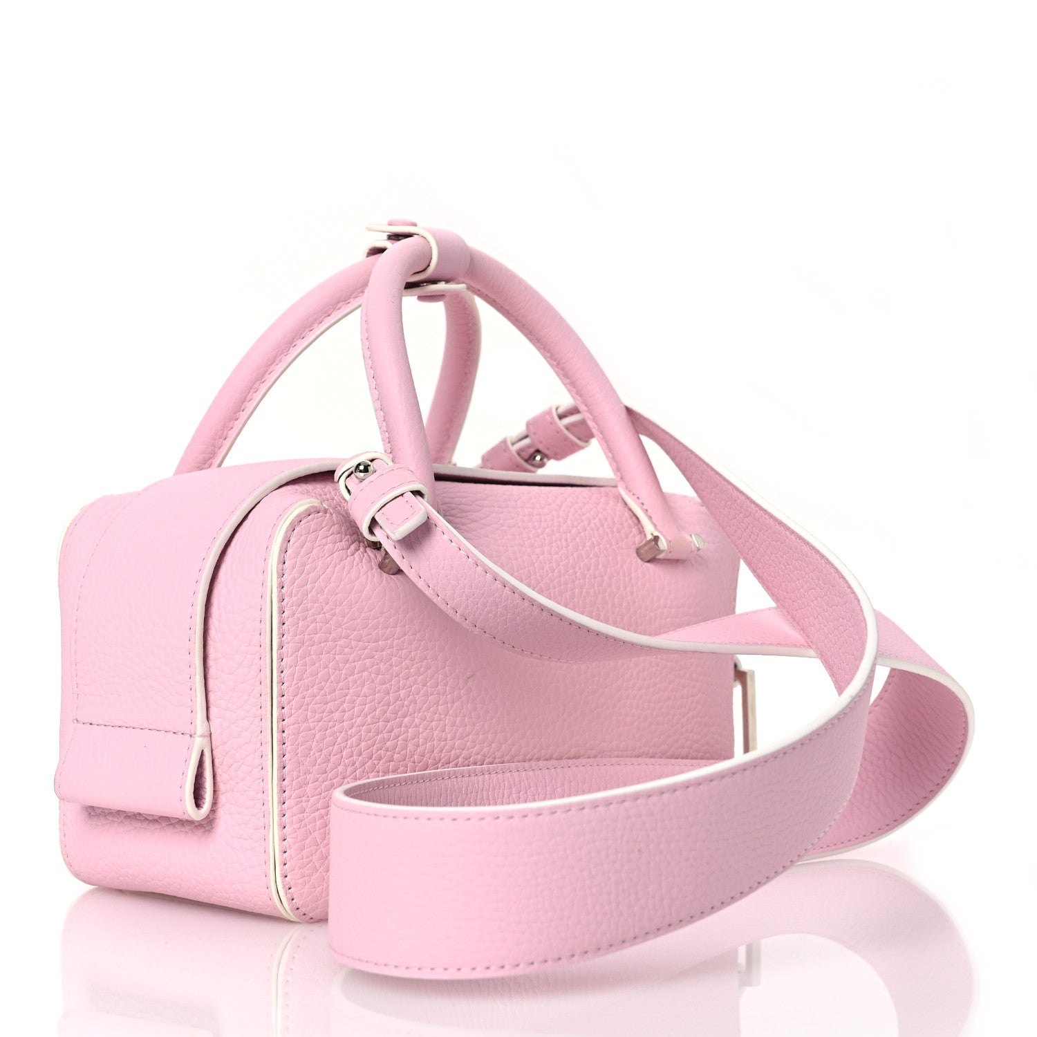 Delvaux Taurillon Soft Mini Cool Box Satchel Light Pink 4 of 14