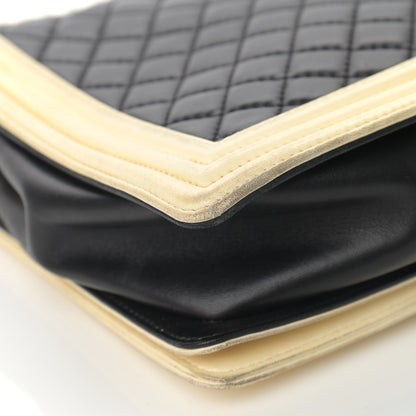 Chanel Lambskin Quilted Large Boy Flap Black White 12 of 20