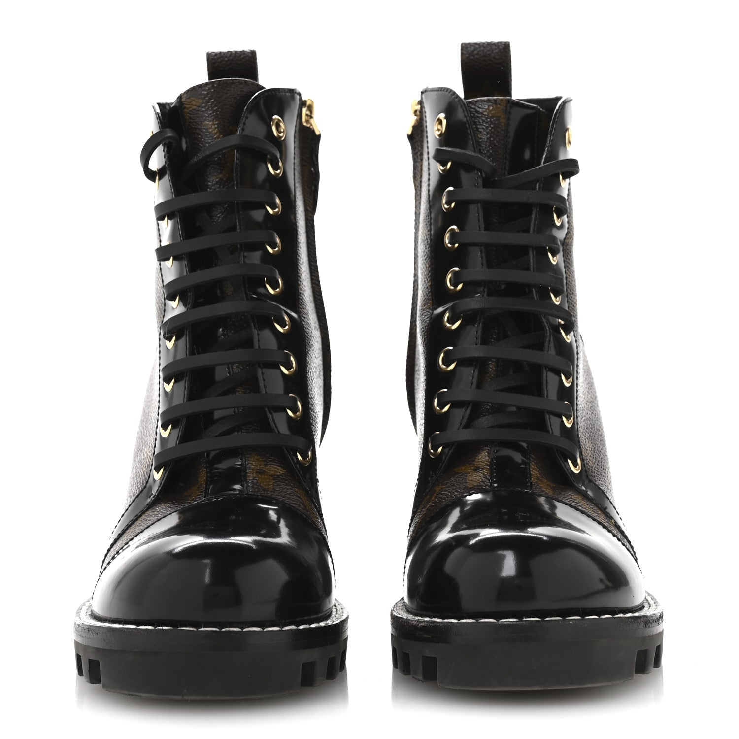 Louis Vuitton Patent Calfskin Monogram Star Trail Ankle Boots 39 Black 3 of 8