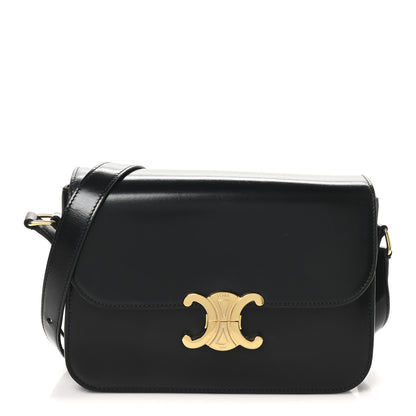 Celine Shiny Calfskin Medium Triomphe Black 1 of 9