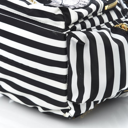 Burberry Nylon Striped Medium Rucksack Backpack Black White 6 of 10