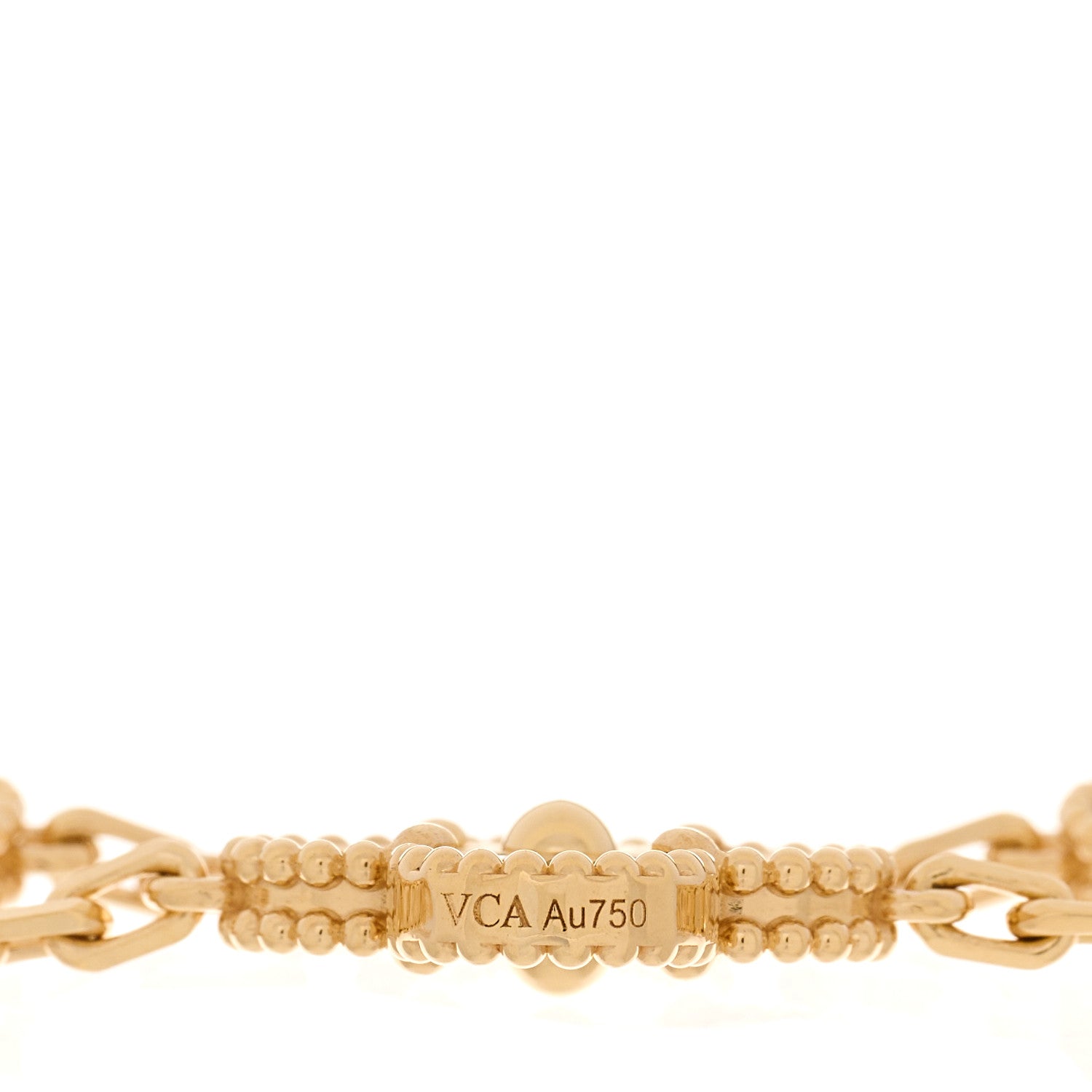Van Cleef & Arpels 18K Yellow Gold 5 Motifs Guilloche Vintage Alhambra Bracelet 4 of 5